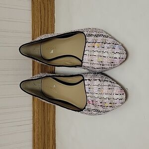 Ann Taylor, women's tweed 1" heel pumps sz 7, leather soles